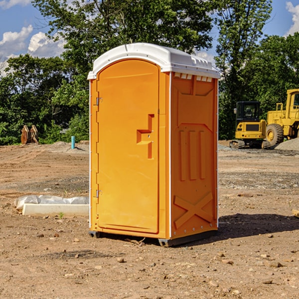 how often are the portable restrooms cleaned and serviced during a rental period in Westbrook Center CT